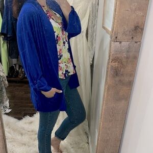 Rafaella Royal Blue Knit Cardigan size 3X with pockets